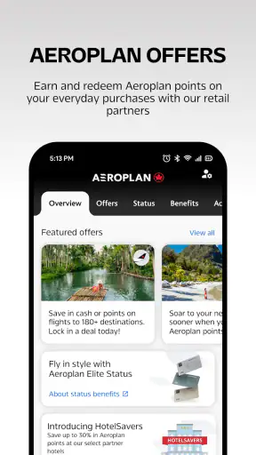 Air Canada + Aeroplan screenshot