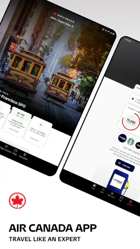 Air Canada + Aeroplan screenshot