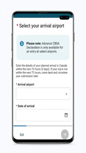 ArriveCAN screenshot
