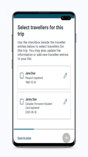 ArriveCAN screenshot