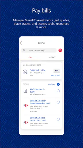 Bank of America Mobile Banking screenshot