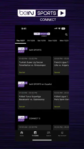 beIN SPORTS CONNECT screenshot