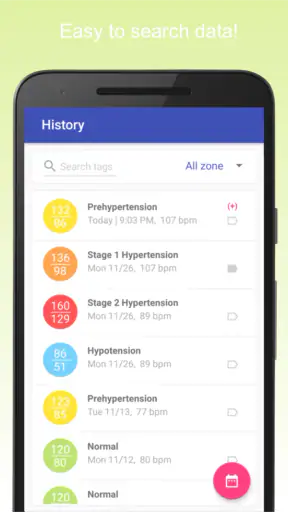 Blood Pressure Diary screenshot