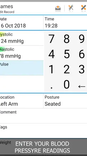 Blood Pressure Log - MyDiary screenshot