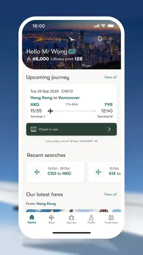 Cathay Pacific screenshot