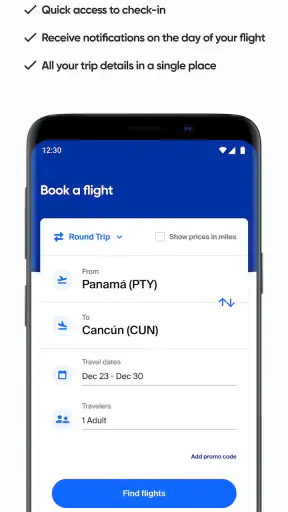 Copa Airlines screenshot