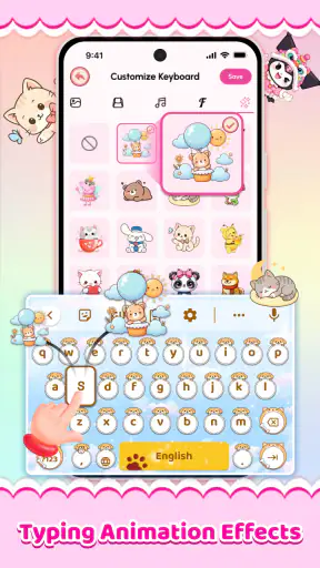 Cute Keyboard: Sound & Emoji screenshot