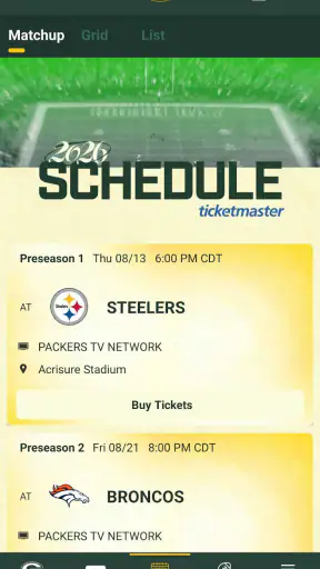 Green Bay Packers screenshot