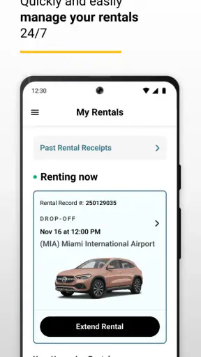 Hertz Rent-a-Car screenshot