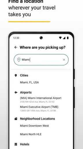 Hertz Rent-a-Car screenshot
