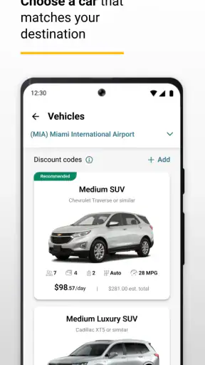 Hertz Rent-a-Car screenshot