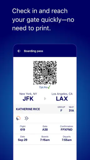 JetBlue screenshot