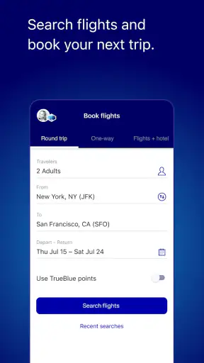JetBlue screenshot