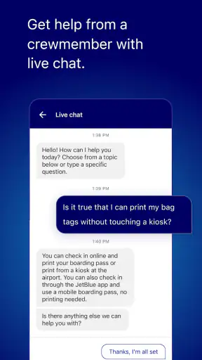JetBlue screenshot