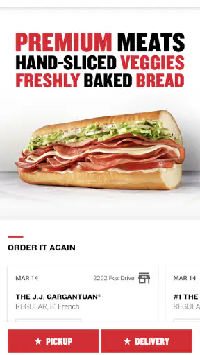 Jimmy John's Sandwiches screenshot