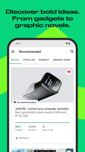 Kickstarter screenshot