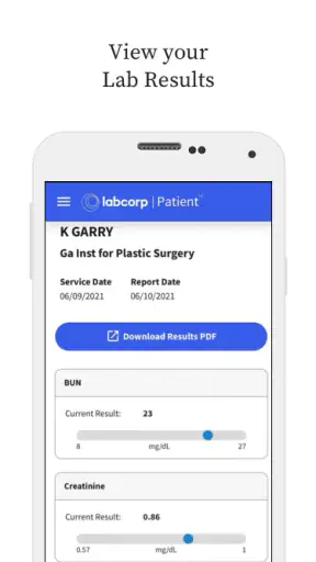 MyLabcorp screenshot