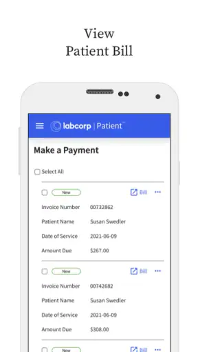 MyLabcorp screenshot