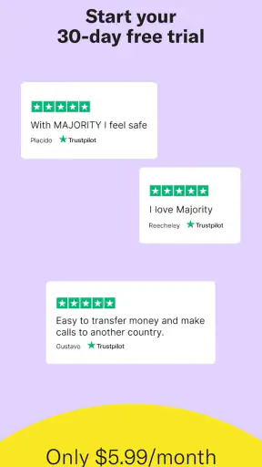 MAJORITY: Mobile banking screenshot