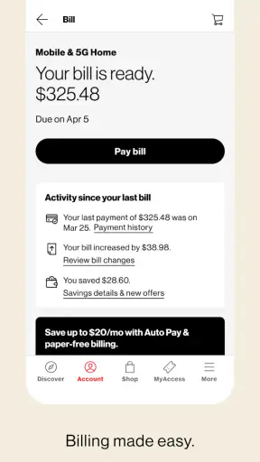 My Verizon screenshot