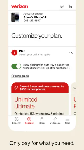 My Verizon screenshot
