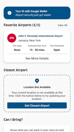 MyTSA screenshot
