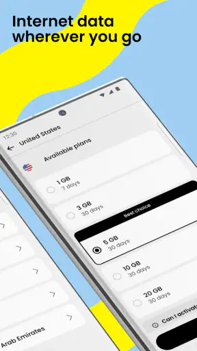 Saily: eSIM + phone number screenshot