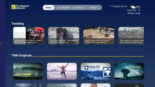 The Weather Network TV App screenshot