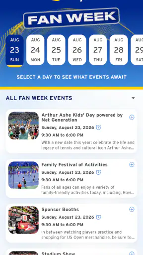 US Open Tennis Championships screenshot