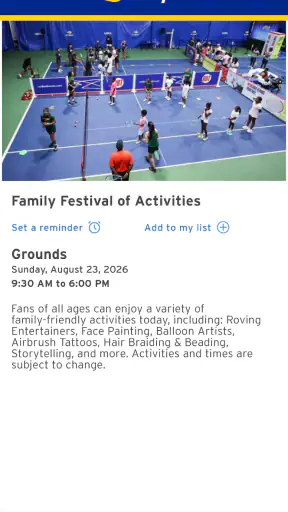 US Open Tennis Championships screenshot