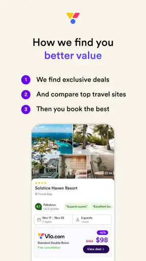 Vio: Hotels & travel deals screenshot